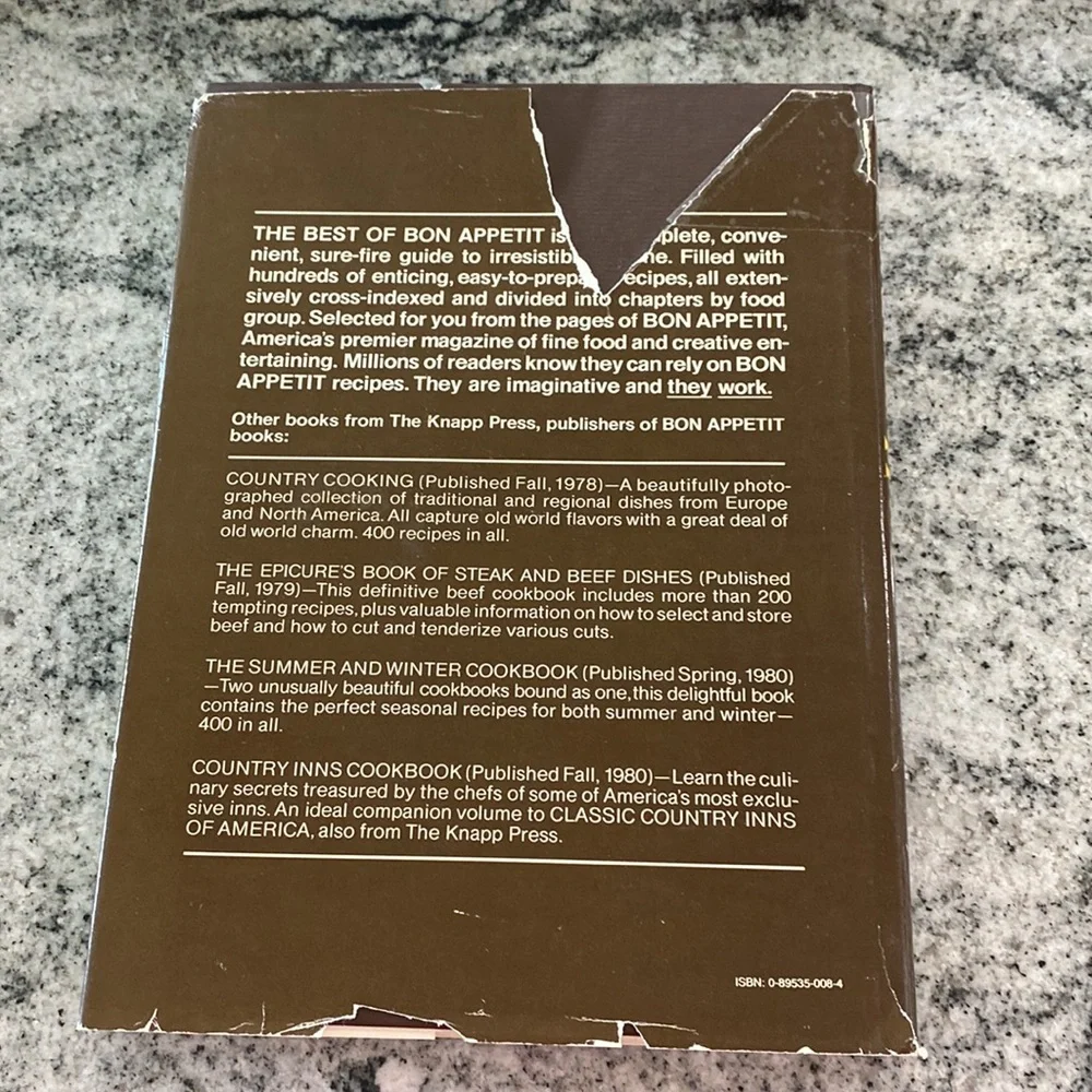 The Best of Bon Appetit Cookbook - 1979 First Edition!
